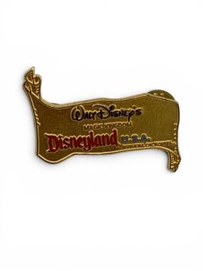 LE VTG Walt Disney's Disneyland U.S.A. Gold Banner Pin